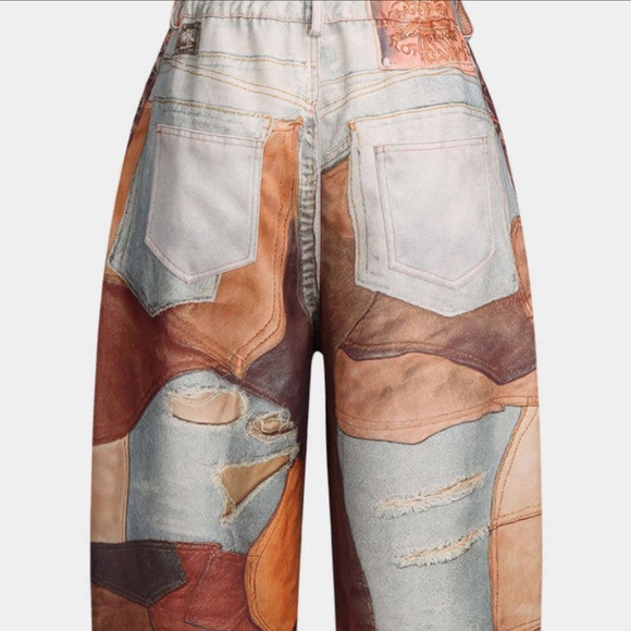 Micas Color Block Button Wide Leg Trousers - Picture 2 of 7